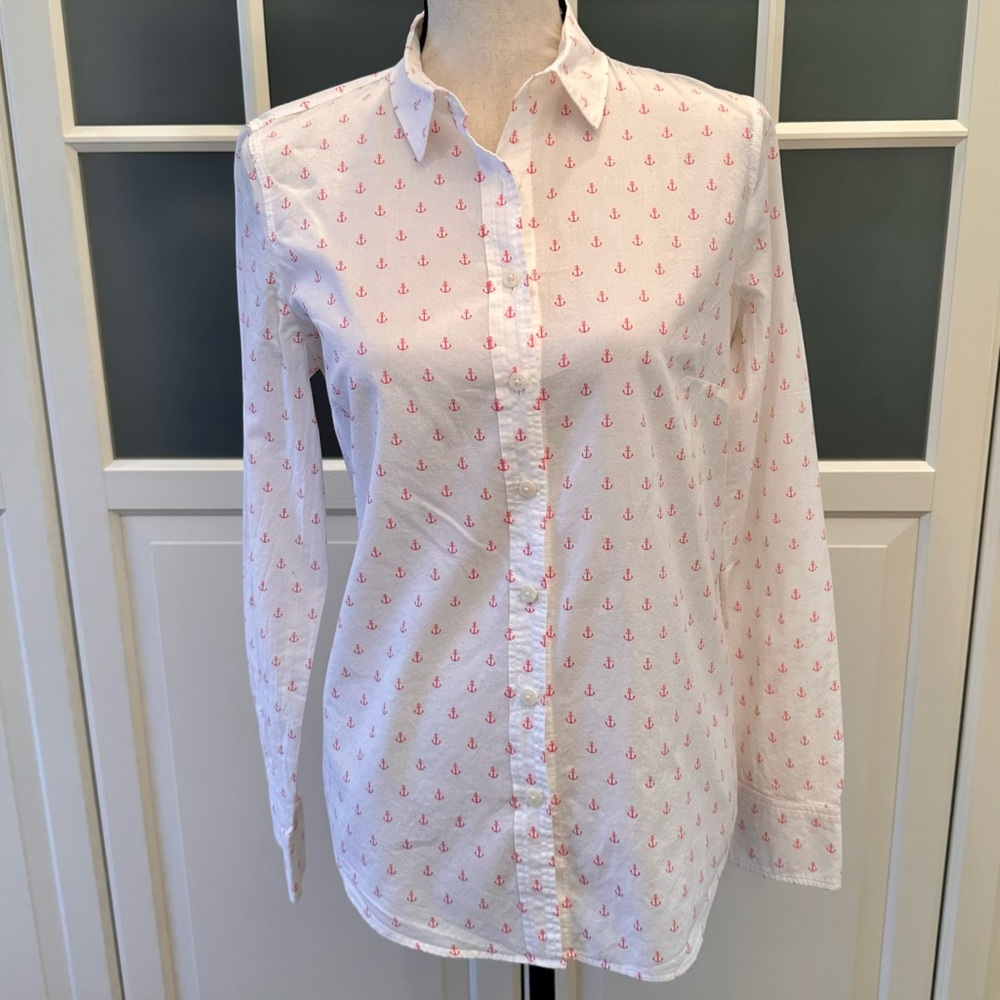 J.Crew women’s anchor print button up oxford